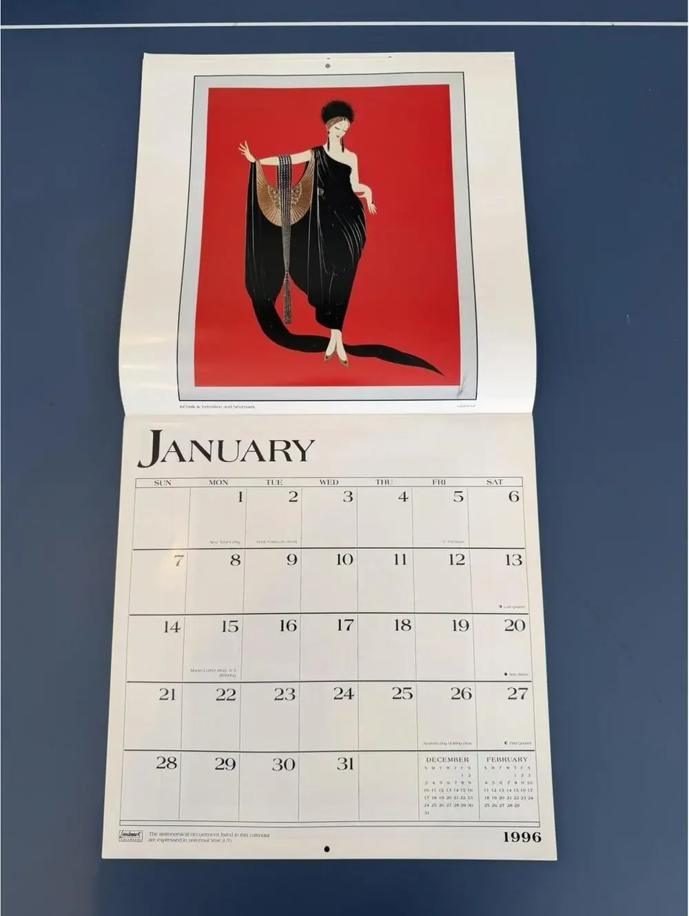 Vintage 1996 Art Deco Erte Calendar Amazing Art Rare